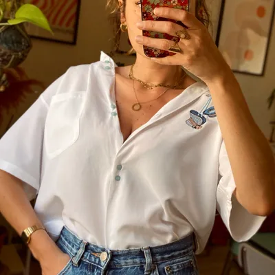 🤍 Chemise brodée vintage 70/80’s 🤍